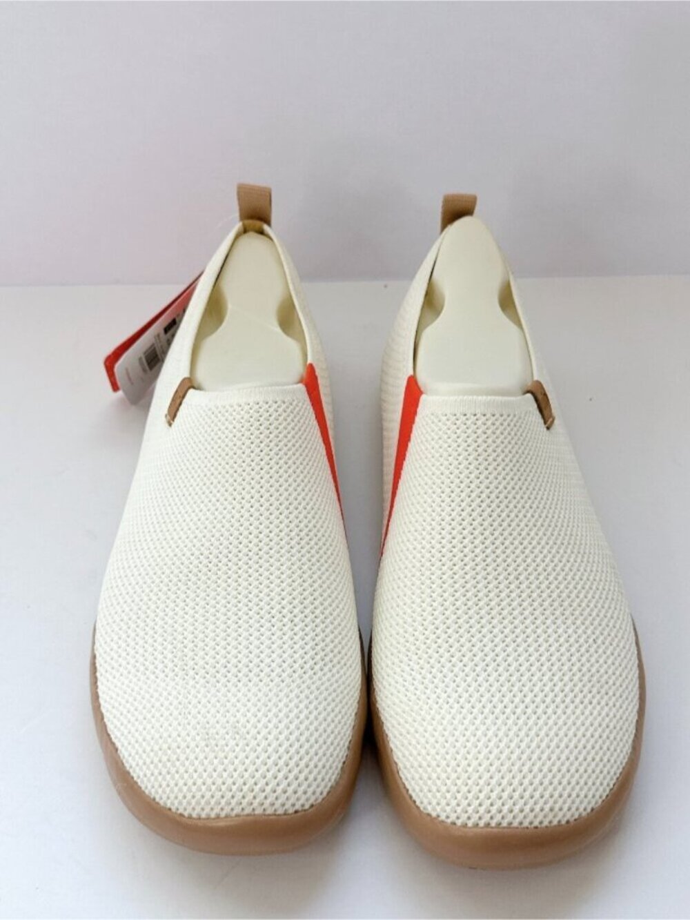 Size 10.5 UIN Toledo Knitted Bright White Slip-On Shoes Women’s Mesh Flats